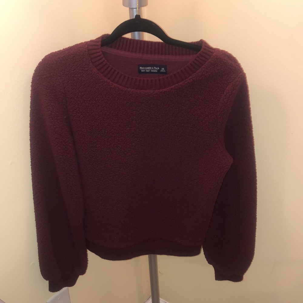 A&F Maroon Sherpa Crew
